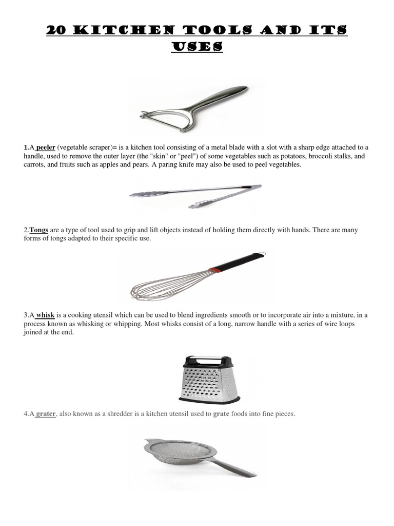 What are the Uses of Kitchen Tools